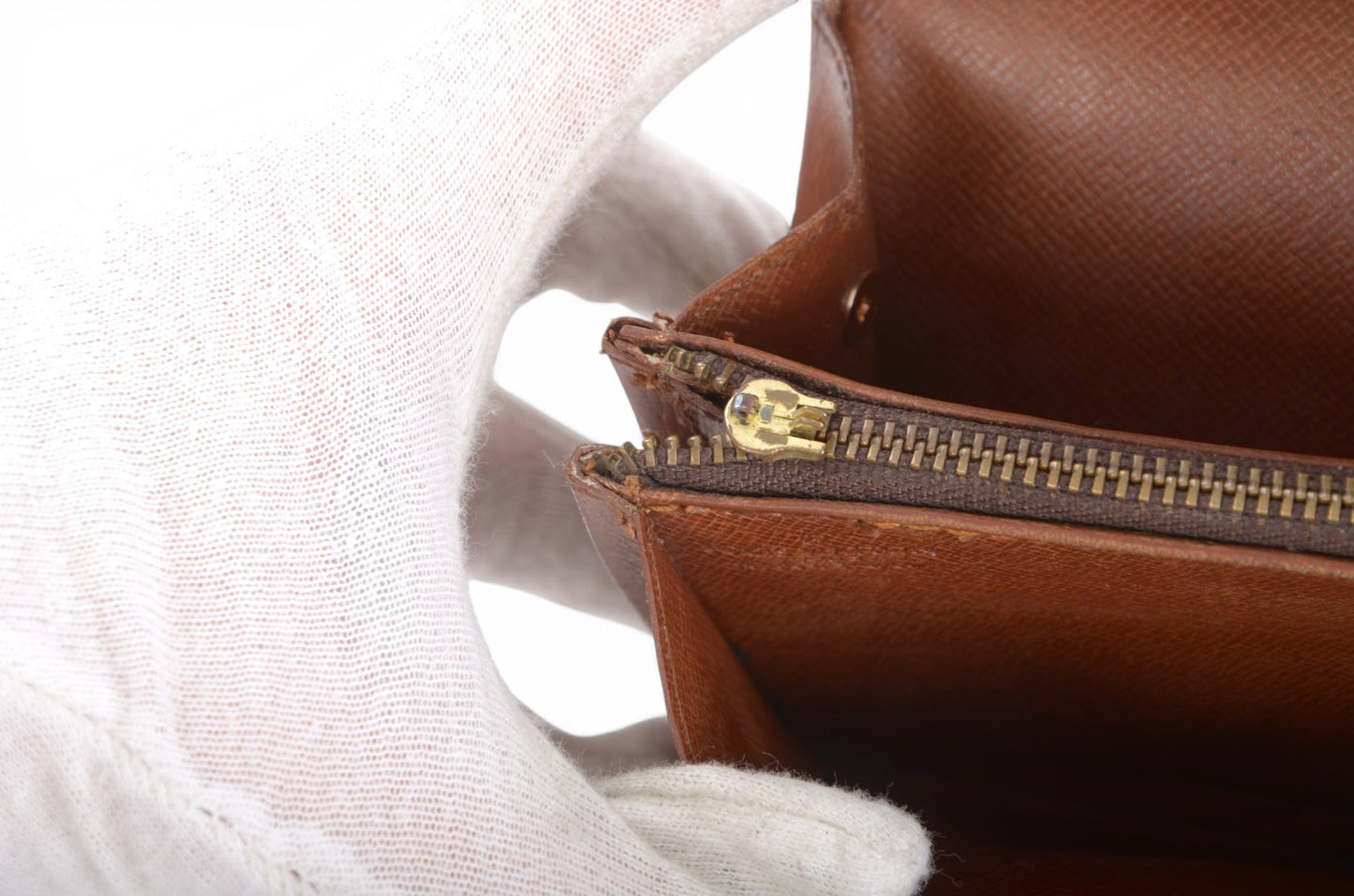 Louis Vuitton Pochette Porte-monnaie Credit Monogram Wallet Vintage Leather Canvas Brown Crossbody Bag Designer Classic Authentic