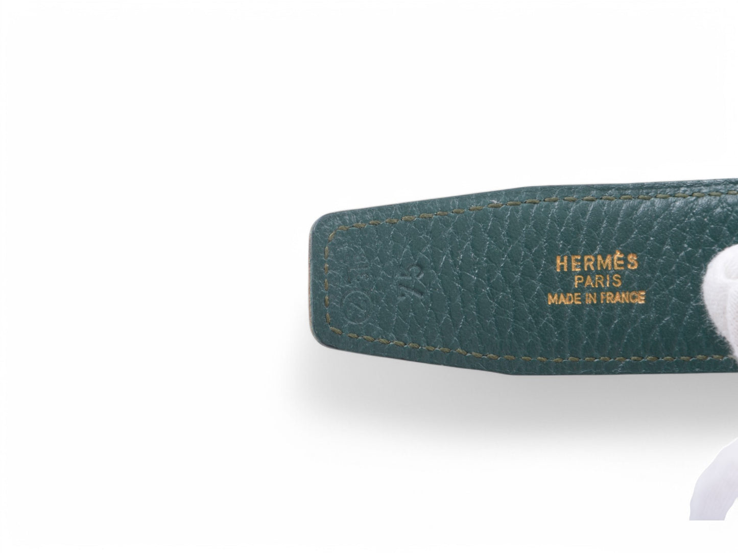 Hermès Constance H Leather Belt Brown Green Reversible Buckle Gold Belt