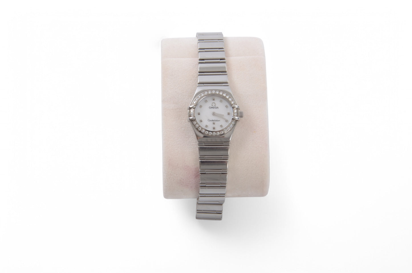 Omega Constellation Mini My Choice Diamond Bezel QZ Shell Dial Ladies Watch