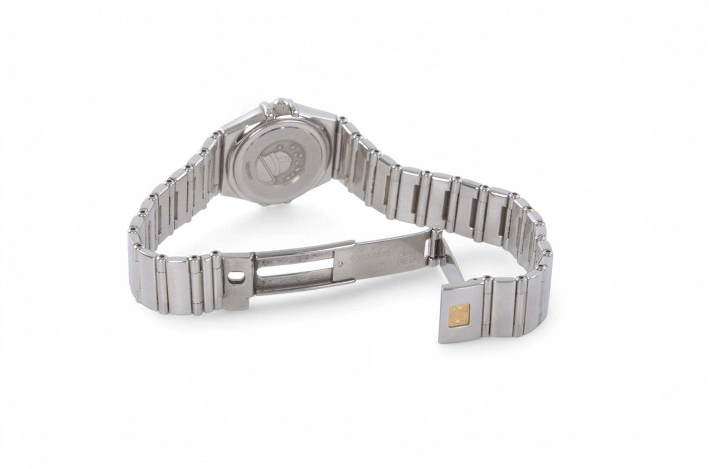 Omega Constellation Mini My Choice Diamond Bezel QZ Shell Dial Ladies Watch