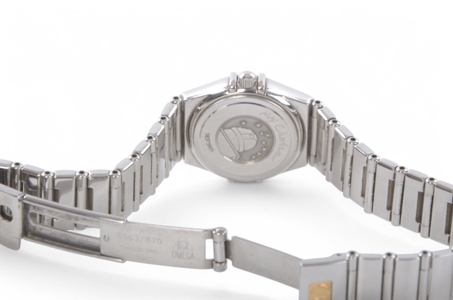 Omega Constellation Mini My Choice Diamond Bezel QZ Shell Dial Ladies Watch