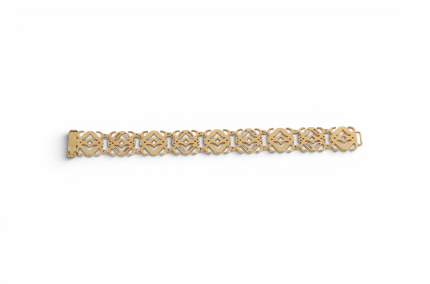 Loewe Anagram Bangle Bracelet Ladies Gold Tone Vintage Designer Classic Authentic