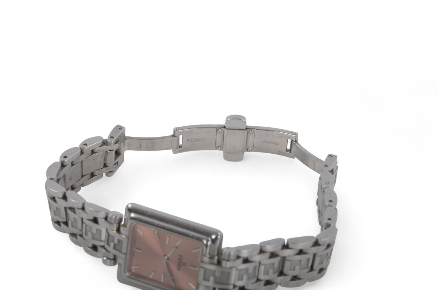 Fendi Women's Watch 710L Quartz Wristwatch Pink Dial Silver Ladies Designer Classic Authentic