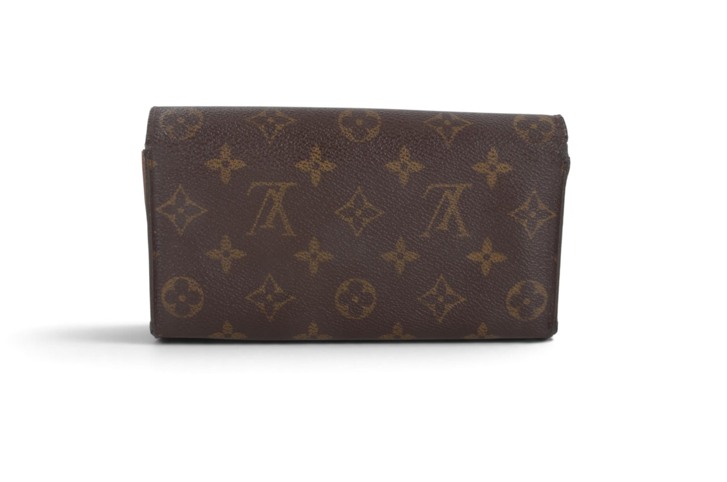 Louis Vuitton Sarah Monogram Wallet Vintage Leather Canvas Brown Crossbody Bag
