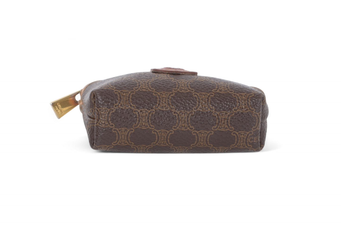 Celine Vintage Triomphe Coin Case Purse Wallet Pouch Monogram Leather Canvas