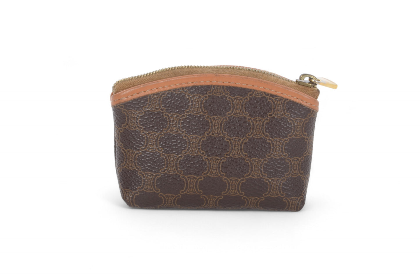 Celine Vintage Triomphe Coin Case Purse Wallet Pouch Monogram Leather Canvas