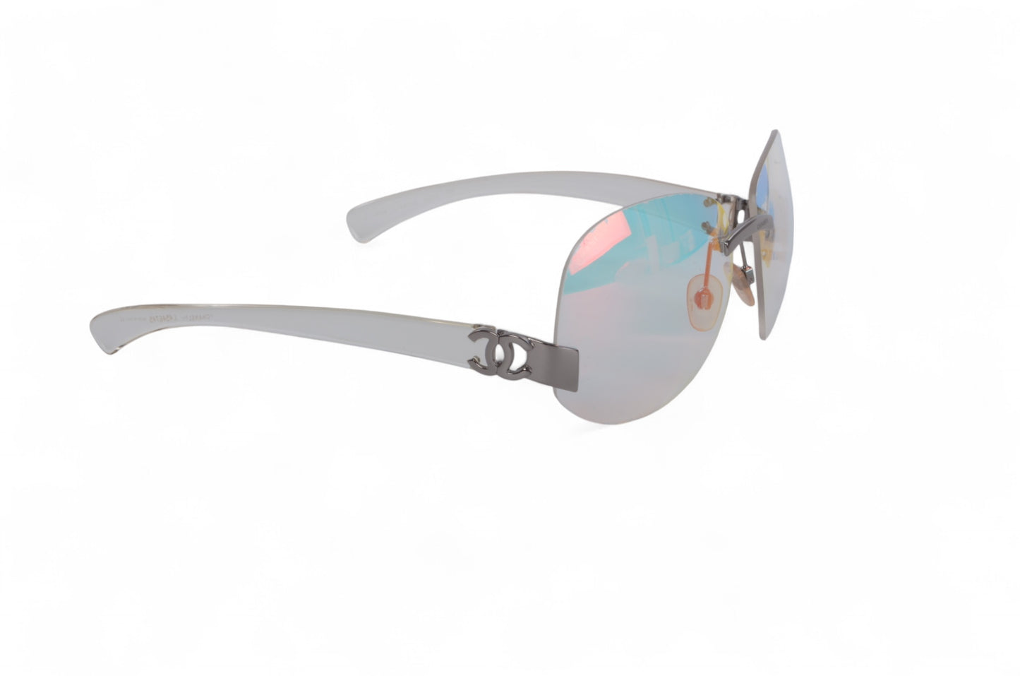 Chanel Gradient Blue Glass CC Logo Silver Vintage Sunglasses Glasses