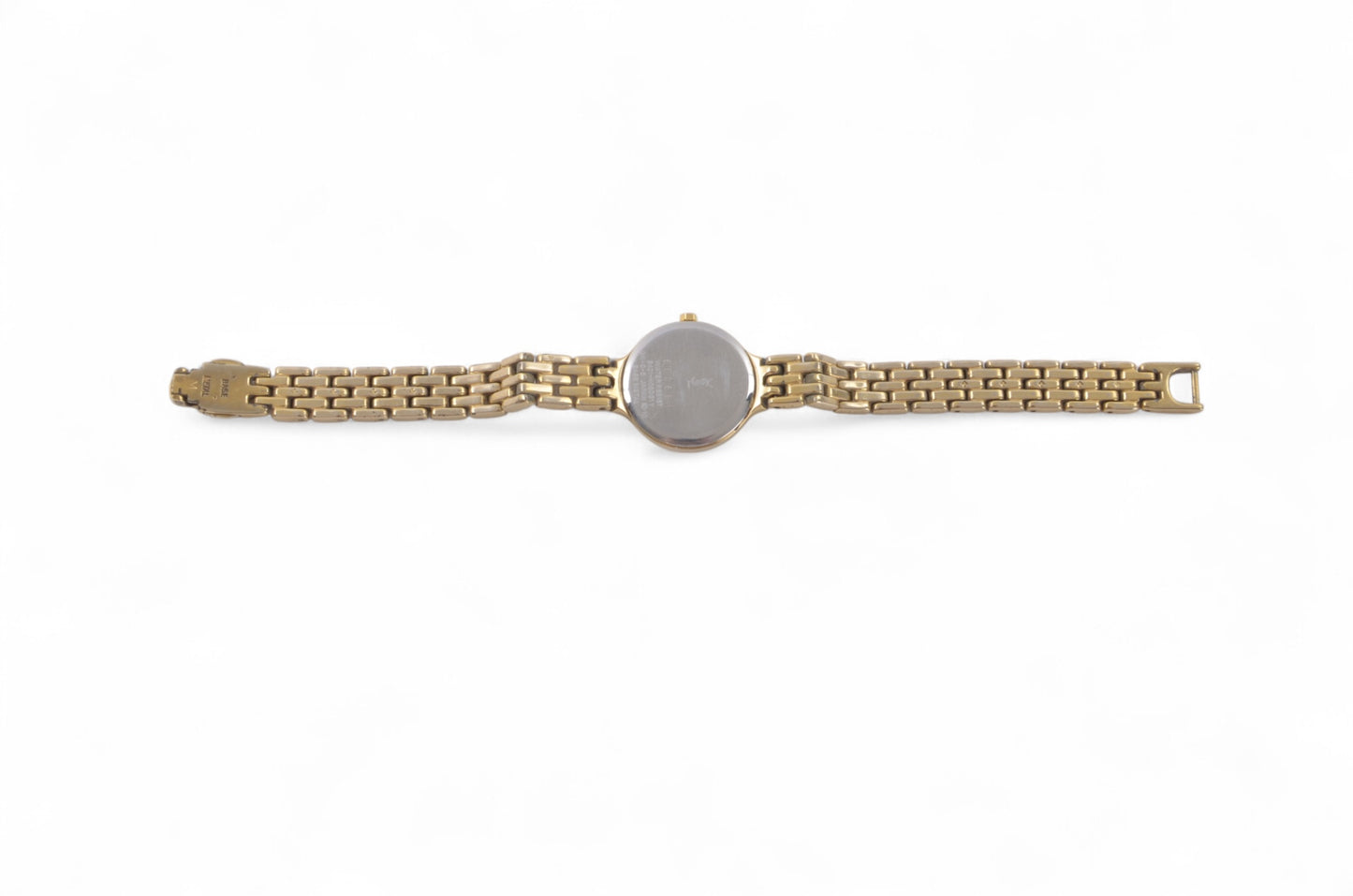 YSL Yves Saint Laurent Quartz Ivory Metal Ladies Wrist Watch Waterproof Wristwatch Vintage Gold