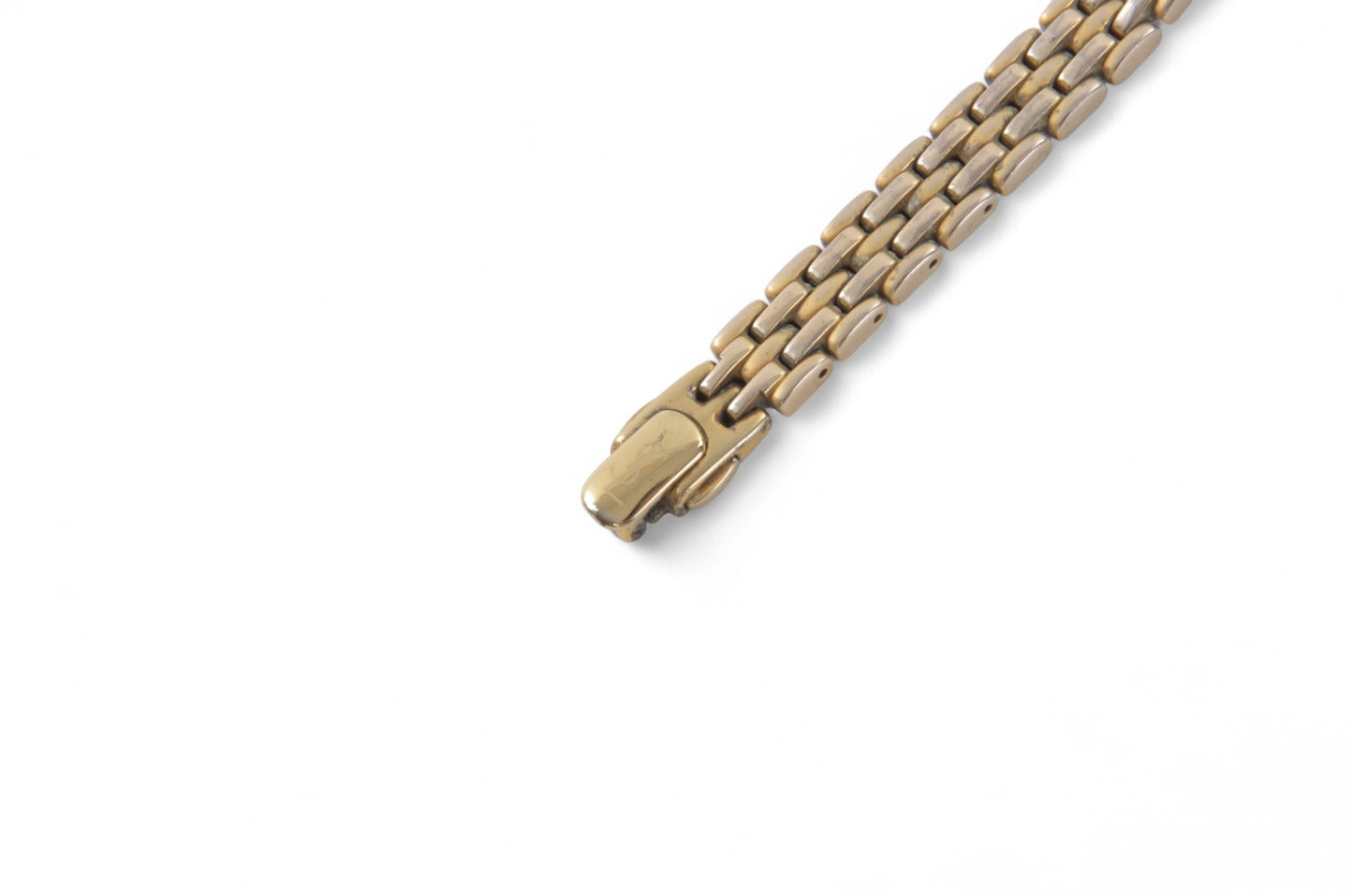 YSL Yves Saint Laurent Quartz Ivory Metal Ladies Wrist Watch Waterproof Wristwatch Vintage Gold