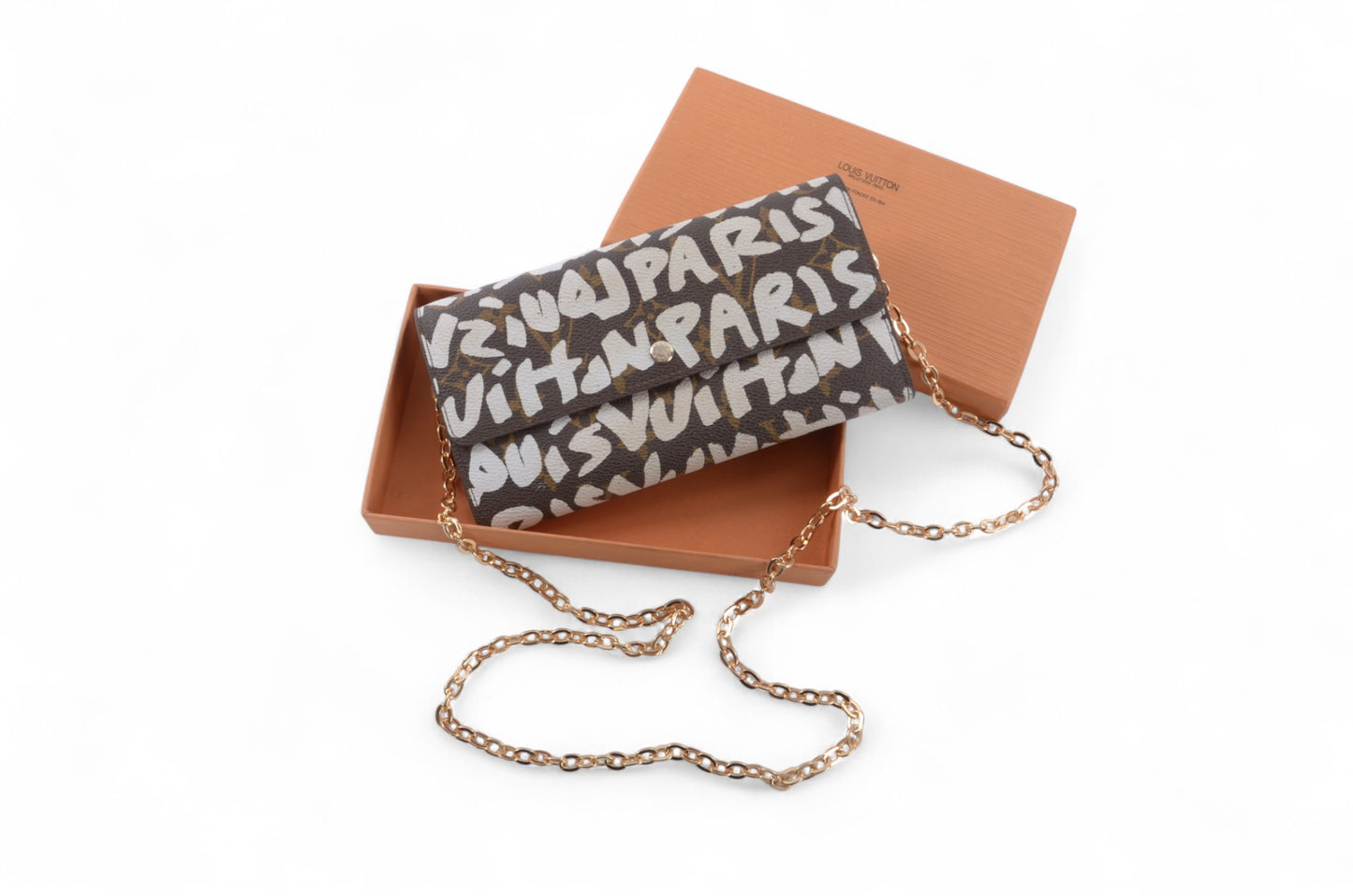 Louis Vuitton x Stephen Sprouse Graffiti Sarah Monogram Wallet Vintage Leather Canvas Brown Crossbody Bag