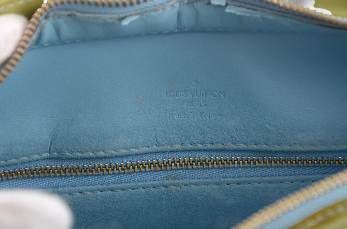 Louis Vuitton Vernis Houston Shoulder Bag Tote Handbag Vintage Green Monogram Patent Leather Designer Classic Authentic