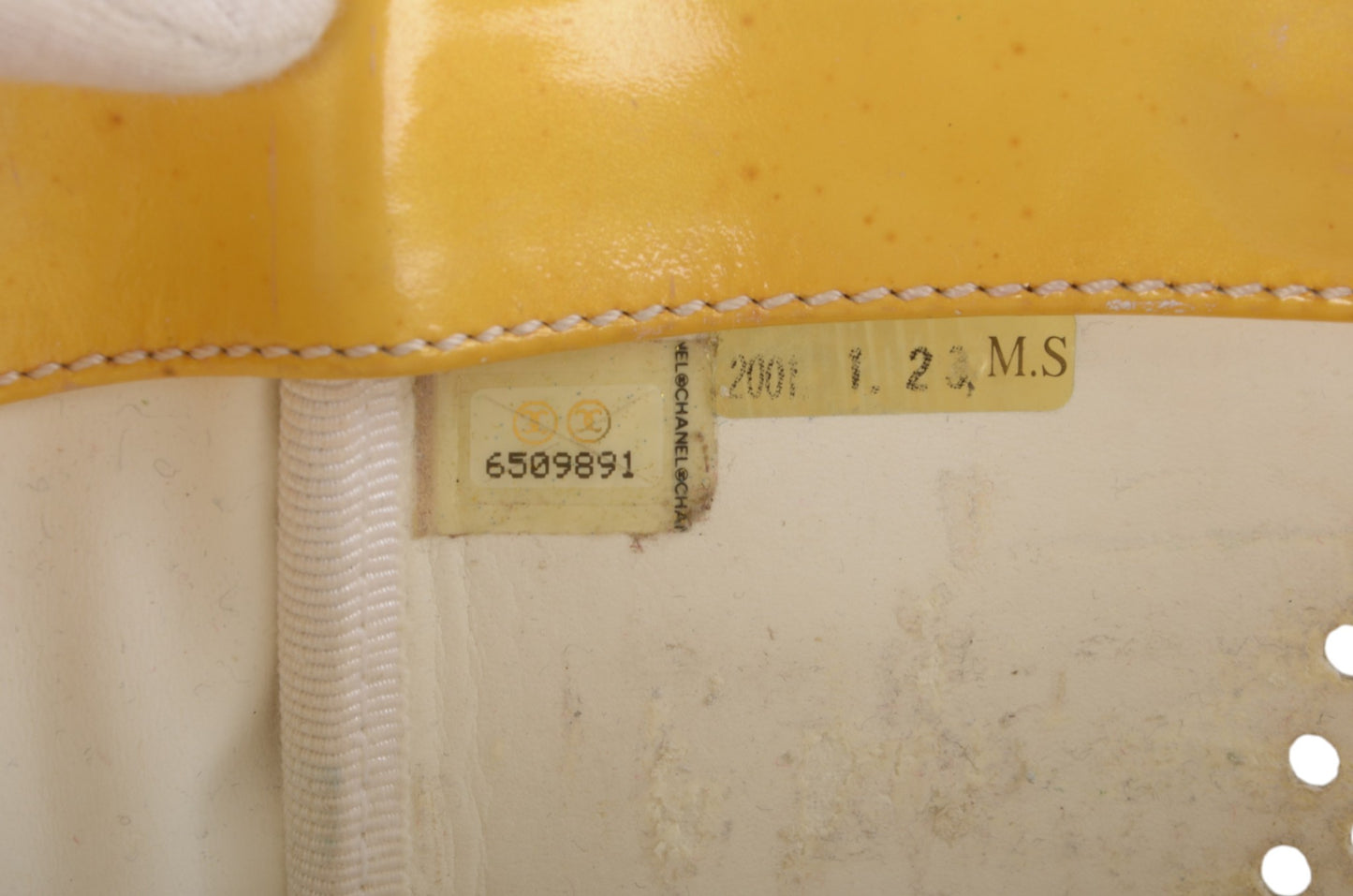 Chanel CC Logo Chain Shoulder Bag Patent Leather Tote Handbag Vintage Orange Designer Classic Authentic