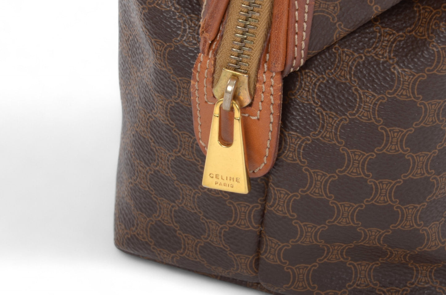 Celine Vintage Triomphe Clutch Bag Evening Bag Pouch Make Up Vanity Toiletry Bag Monogram Canvas Designer Classic