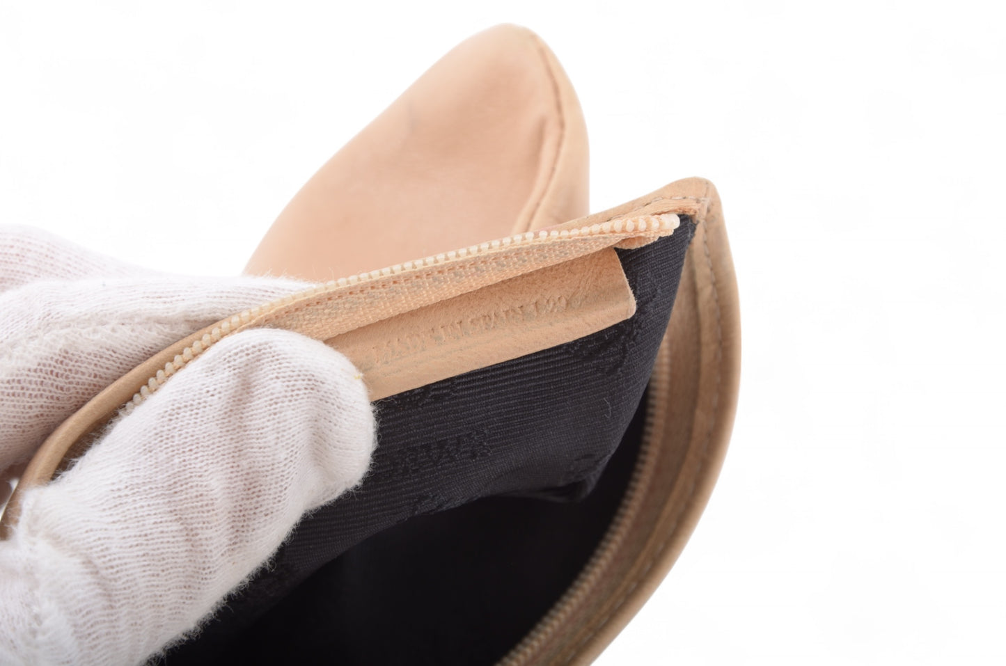 Loewe Anagram Nappa Leather Second Bag Toiletry Travel Makeup Cosmetic Bag Beige Pouch Multi-Case