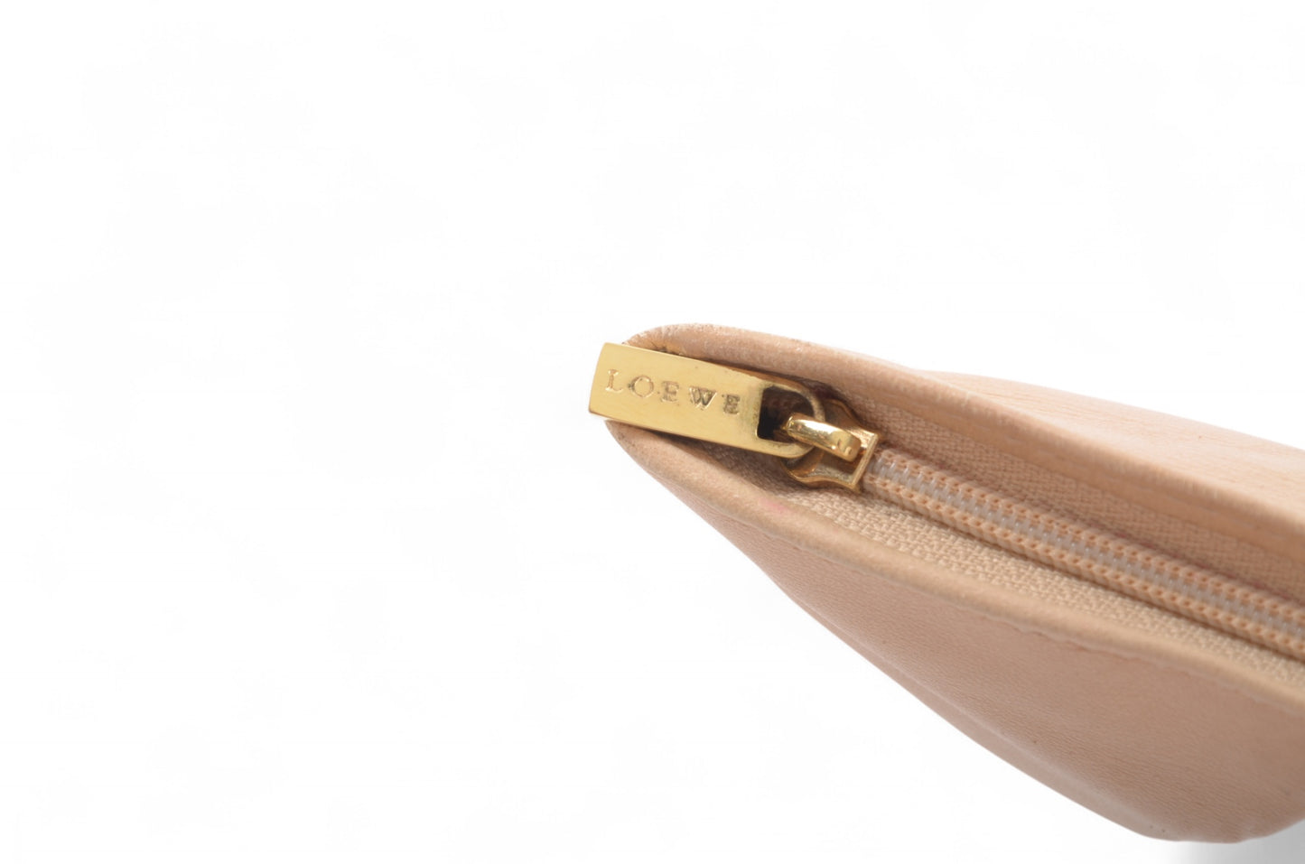 Loewe Anagram Nappa Leather Second Bag Toiletry Travel Makeup Cosmetic Bag Beige Pouch Multi-Case