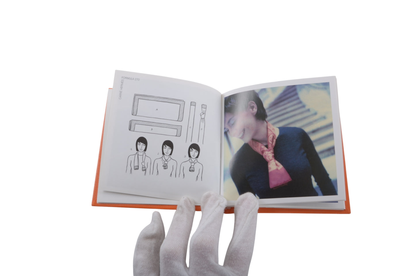 Hermès Le Carre Scarf Guide Hardcover Book Knotting Book Fashion Accessories Gift Orange Decor