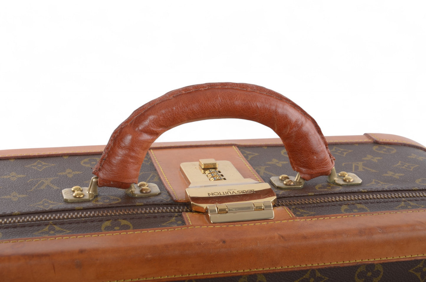 Louis Vuitton Stratos 50 Vintage Monogram Trunk Travel Bag Suitcase Leather Designer Classic Authentic