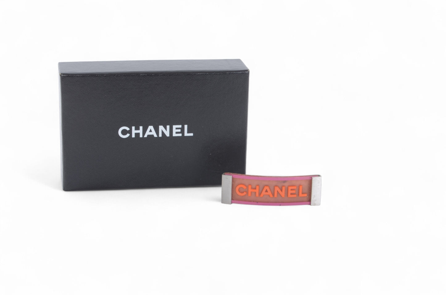 Chanel Hair Pin Clip Barrette Logo CC Accessory Vintage Multicolor Pink Orange