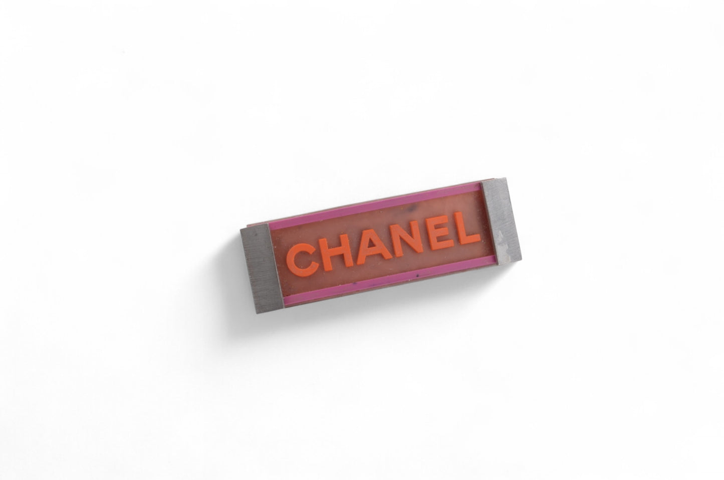 Chanel Hair Pin Clip Barrette Logo CC Accessory Vintage Multicolor Pink Orange