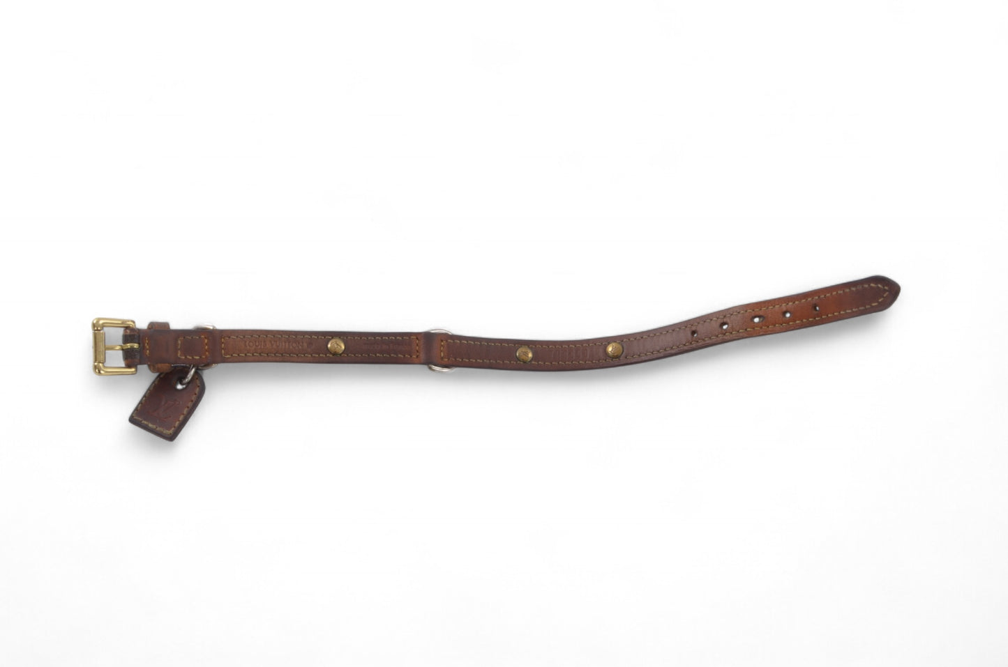 Louis Vuitton Monogram Canvas Leather Baxter Pet Cat Dog Collar Leather
