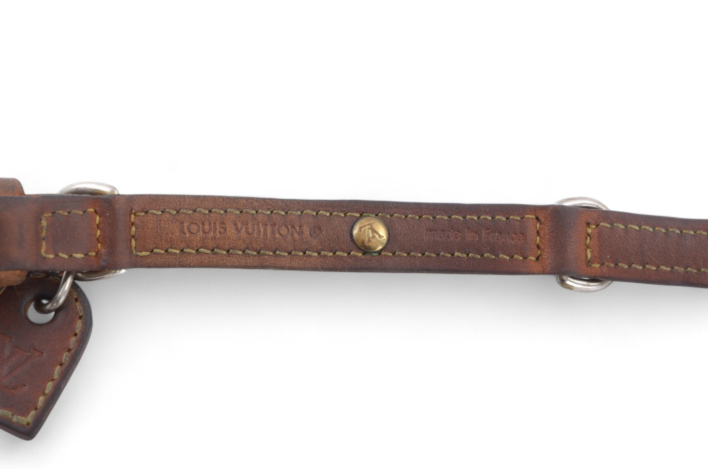 Louis Vuitton Monogram Canvas Leather Baxter Pet Cat Dog Collar Leather