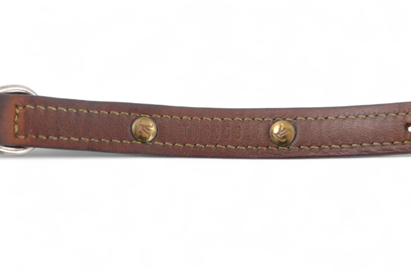 Louis Vuitton Monogram Canvas Leather Baxter Pet Cat Dog Collar Leather