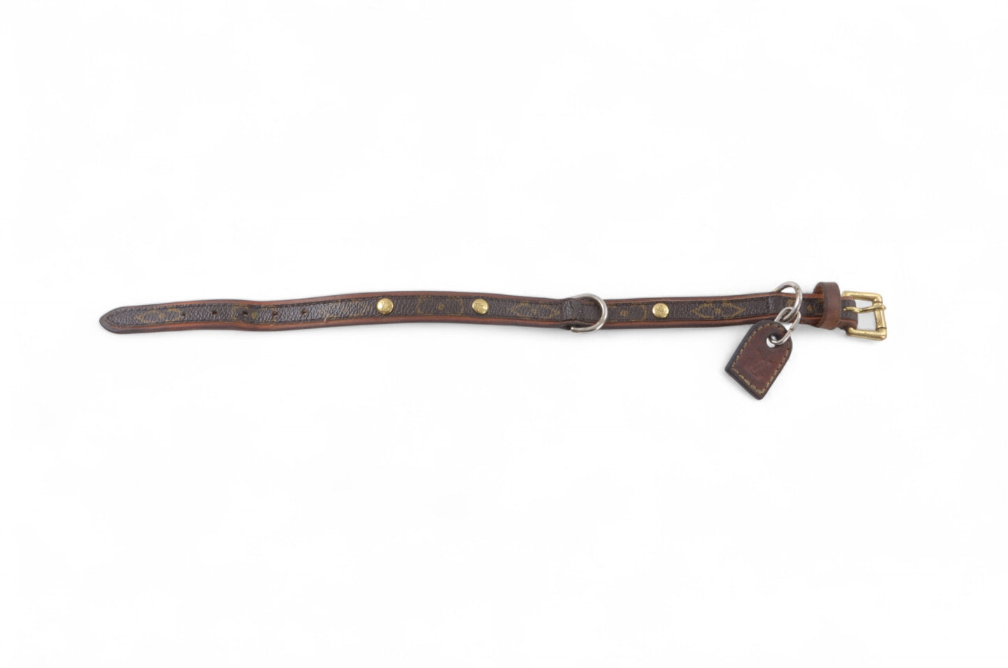 Louis Vuitton Monogram Canvas Leather Baxter Pet Cat Dog Collar Leather