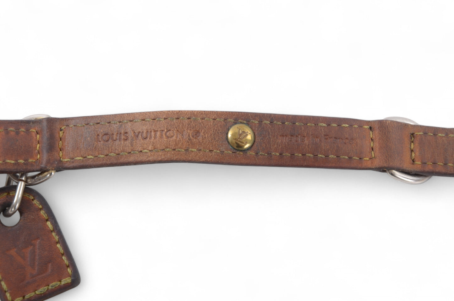 Louis Vuitton Monogram Canvas Leather Baxter Pet Cat Dog Collar Leather