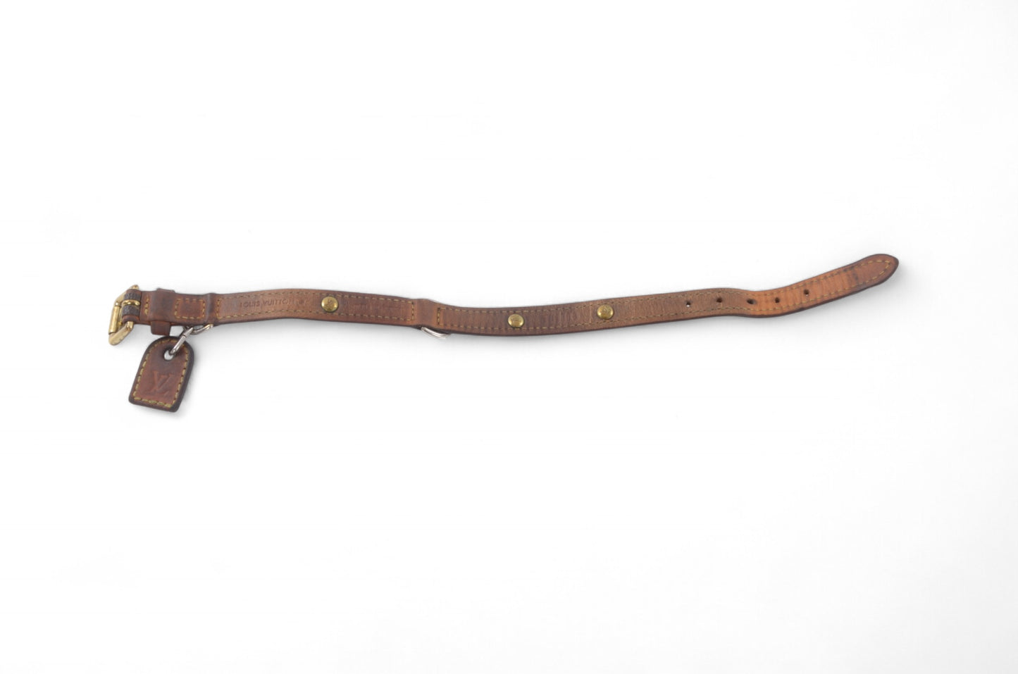 Louis Vuitton Monogram Canvas Leather Baxter Pet Cat Dog Collar Leather