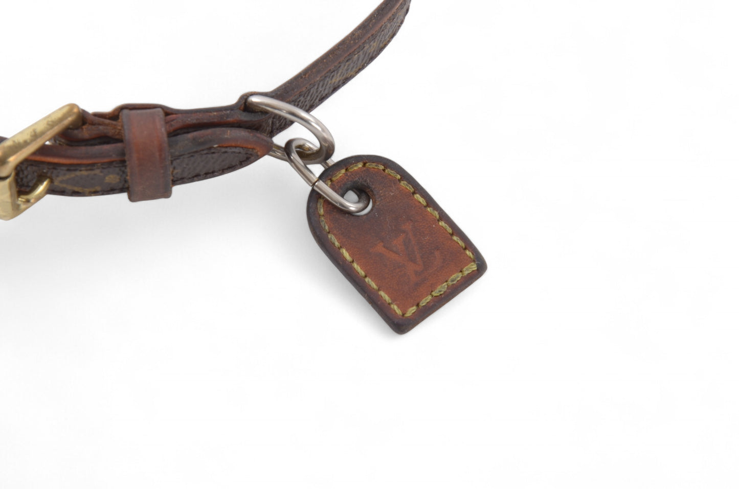 Louis Vuitton Monogram Canvas Leather Baxter Pet Cat Dog Collar Leather