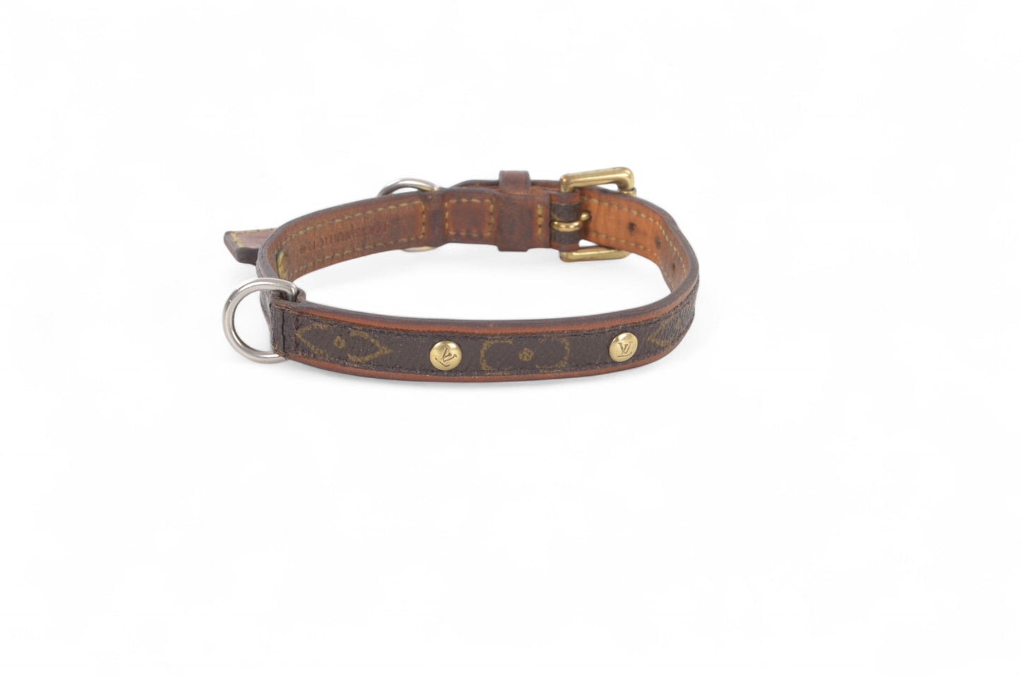 Louis Vuitton Monogram Canvas Leather Baxter Pet Cat Dog Collar Leather