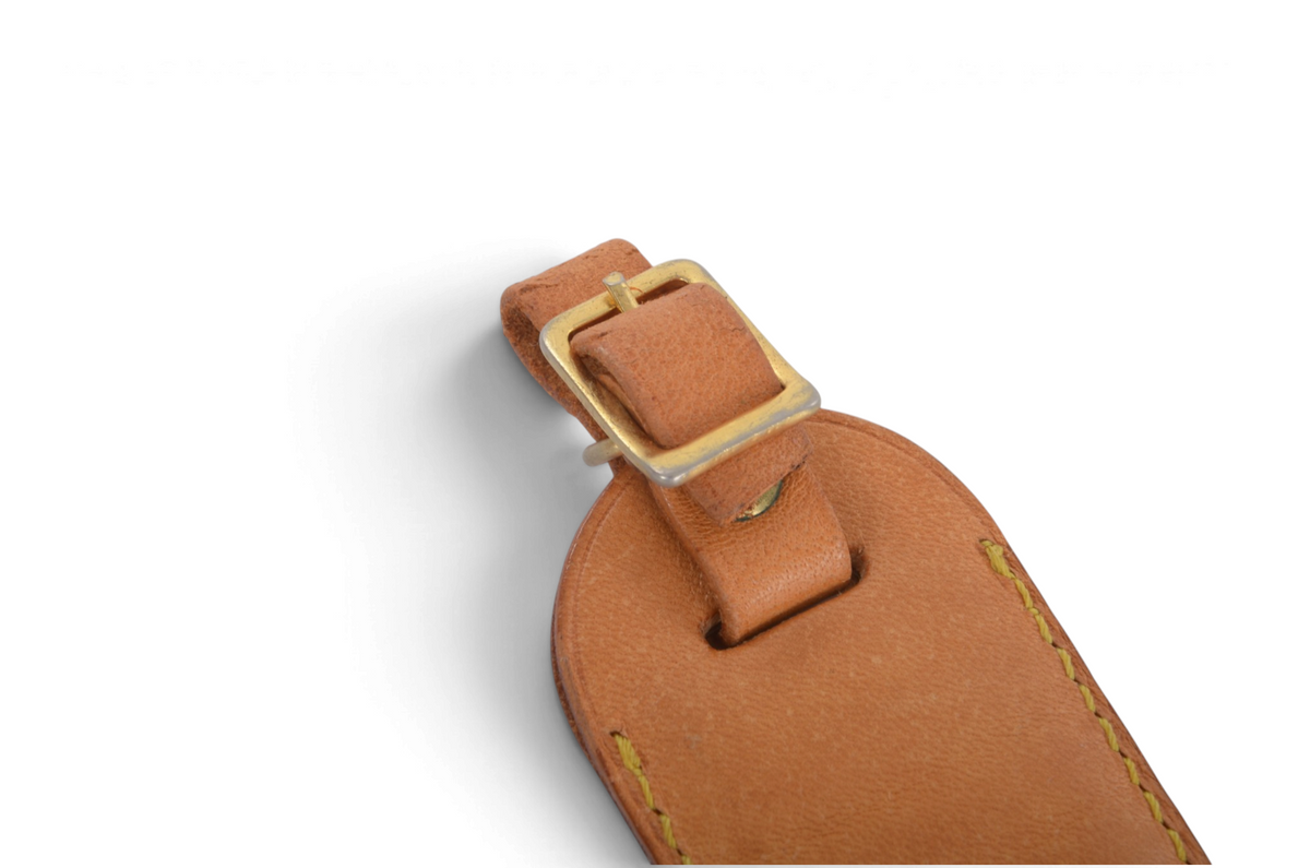 Louis Vuitton Porte Adresse Luggage Address Tag Travel Leather Initials "H.T"