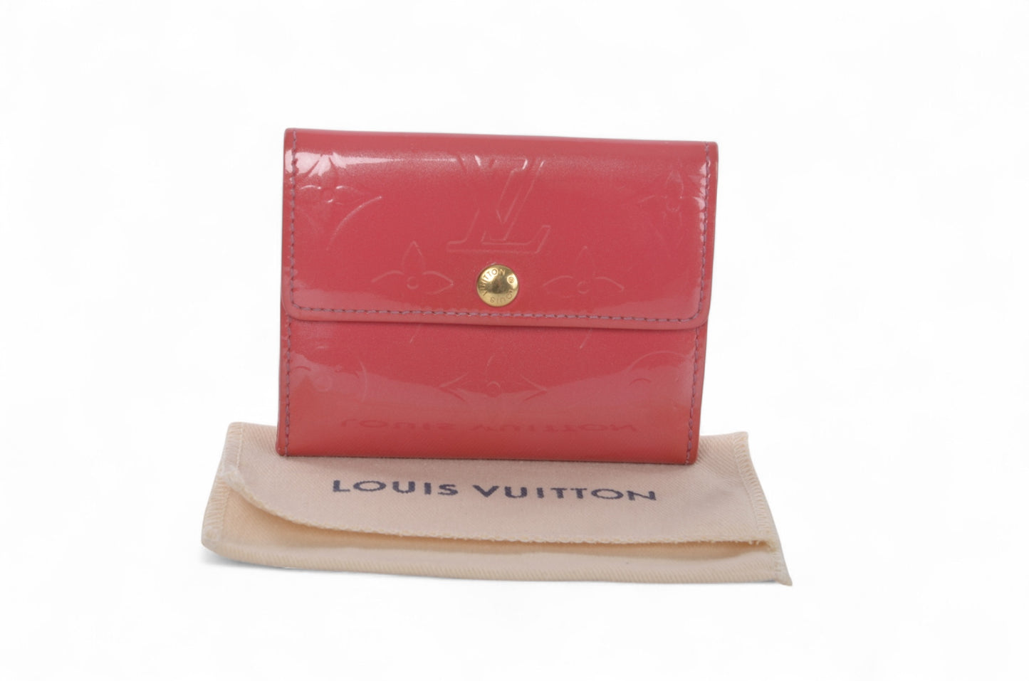 Louis Vuitton Monogram Vernis Ludlow Cardholder Coin Case Coin Purse Pink Wallet Vintage Patent Leather