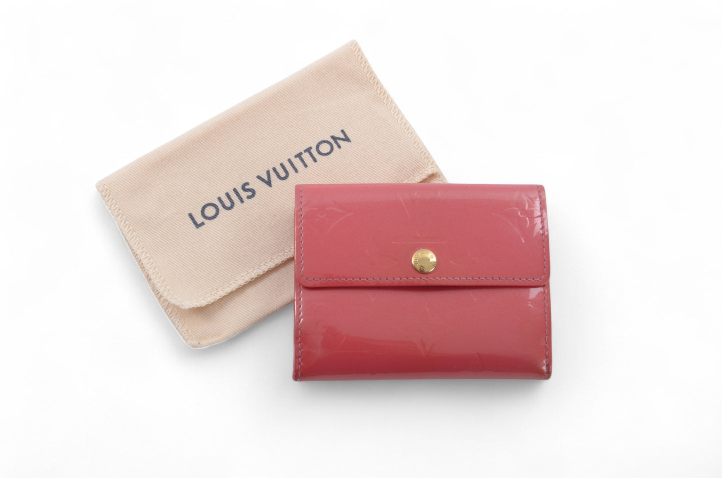 Louis Vuitton Monogram Vernis Ludlow Cardholder Coin Case Coin Purse Pink Wallet Vintage Patent Leather