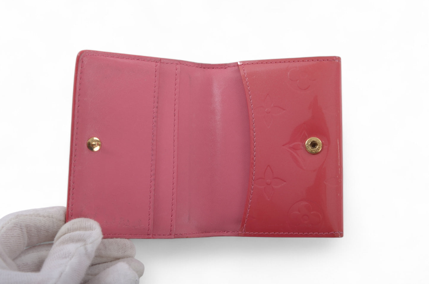 Louis Vuitton Monogram Vernis Ludlow Cardholder Coin Case Coin Purse Pink Wallet Vintage Patent Leather