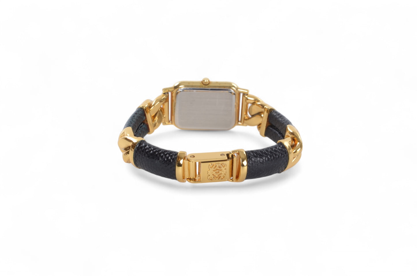 Loewe Watch Square Ladies Quartz Gold Color Antique Vintage Wristwatch
