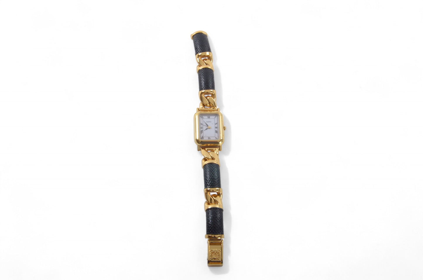 Loewe Watch Square Ladies Quartz Gold Color Antique Vintage Wristwatch
