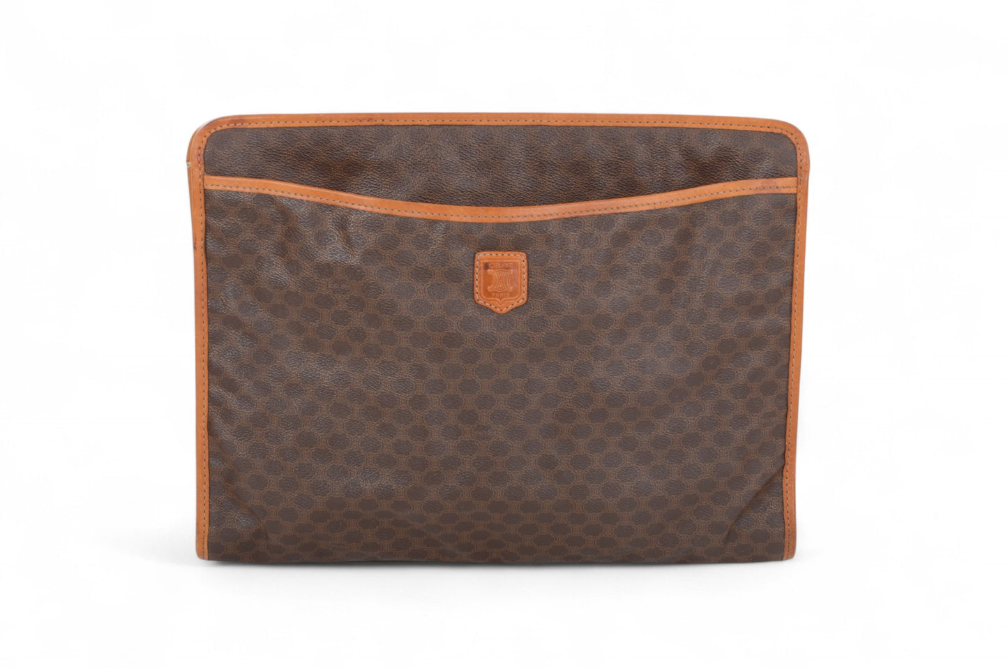 Celine Vintage Triomphe Business Laptop Document Bag Briefcase Clutch Macadam Monogram