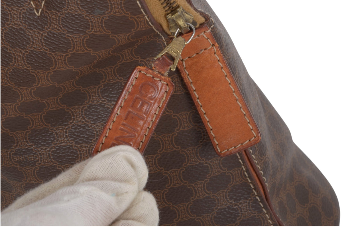 Celine Vintage Triomphe Monogram Tote Bag – Brown Canvas Handbag