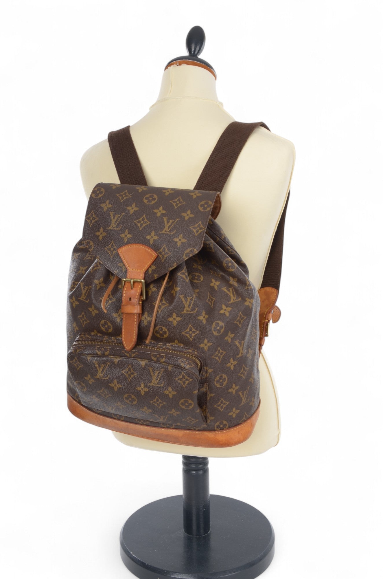 Louis Vuitton Monogram Canvas Montsouris GM Backpack Bag Vintage
