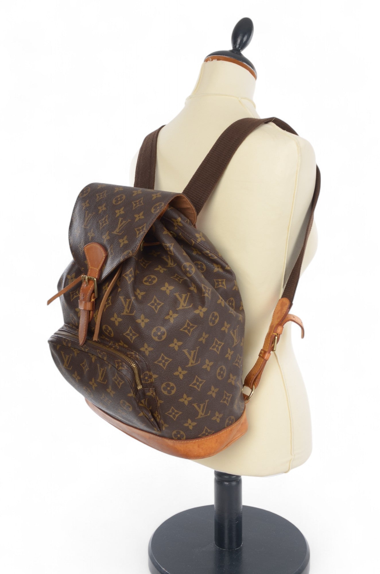 Louis Vuitton Monogram Canvas Montsouris GM Backpack Bag Vintage