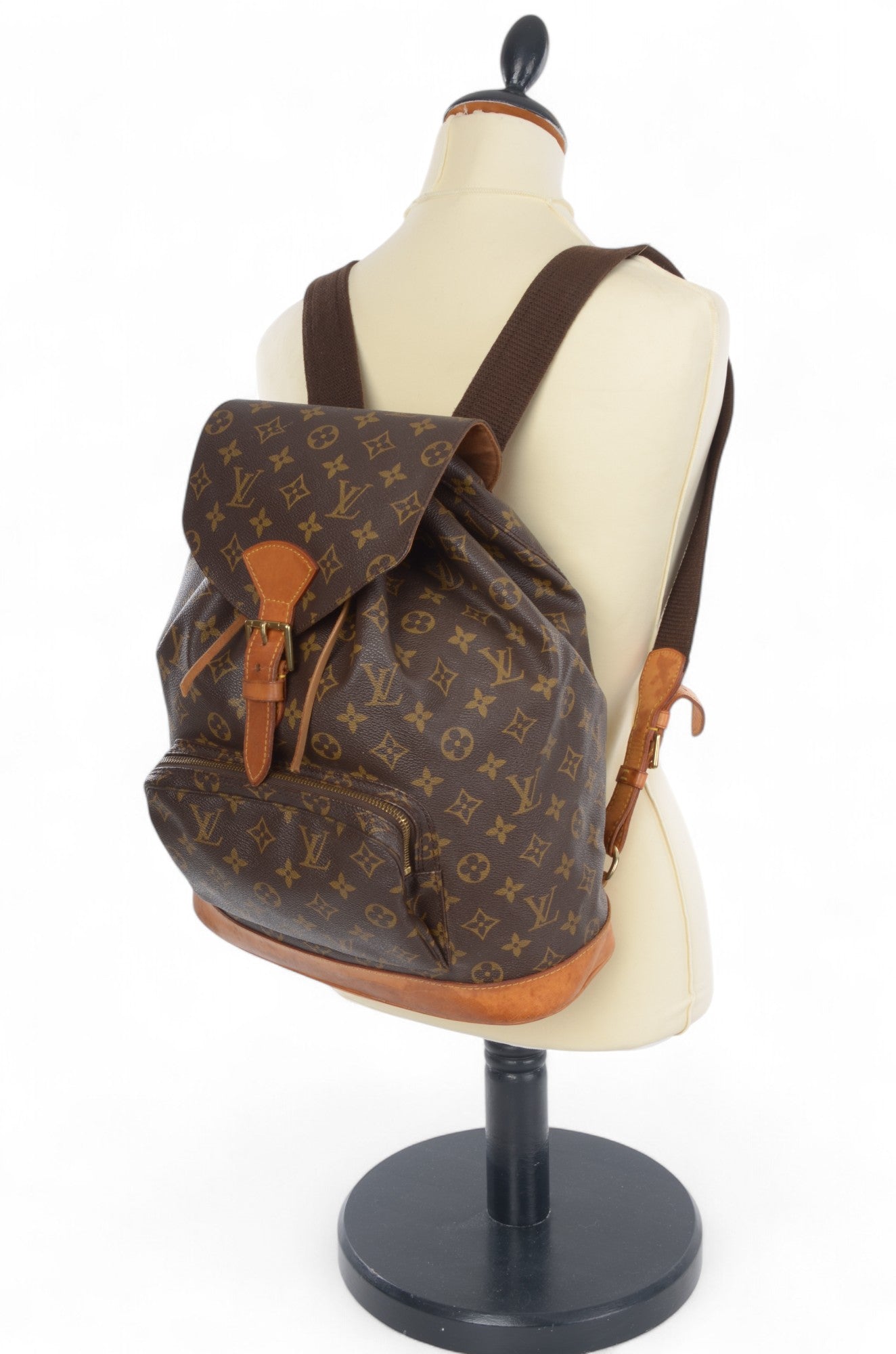 Louis Vuitton Monogram Canvas Montsouris GM Backpack Bag Vintage