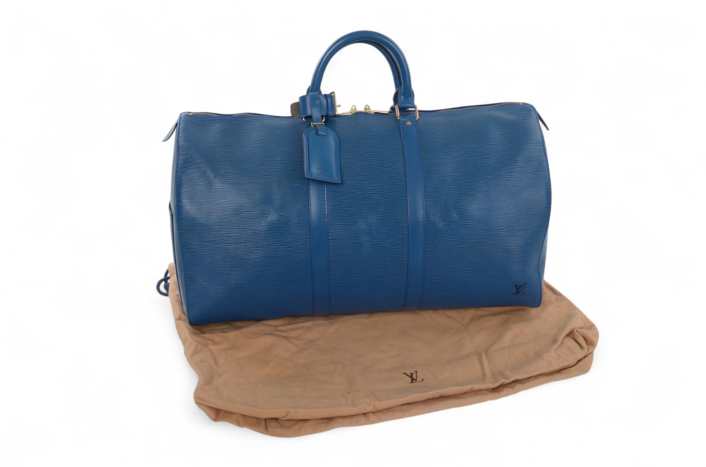Louis Vuitton Epi Keepall 50 Toledo Blue Boston Bag Travel Bag Epi Leather Vintage