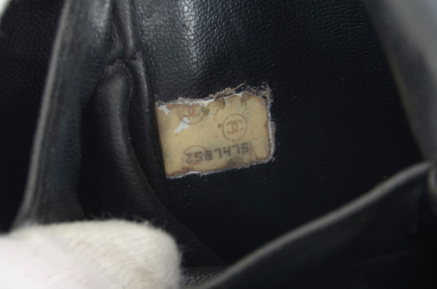 Chanel Quilted Vanity Bag CC Logo Vintage Lambskin Leather Black Make Up Pouch