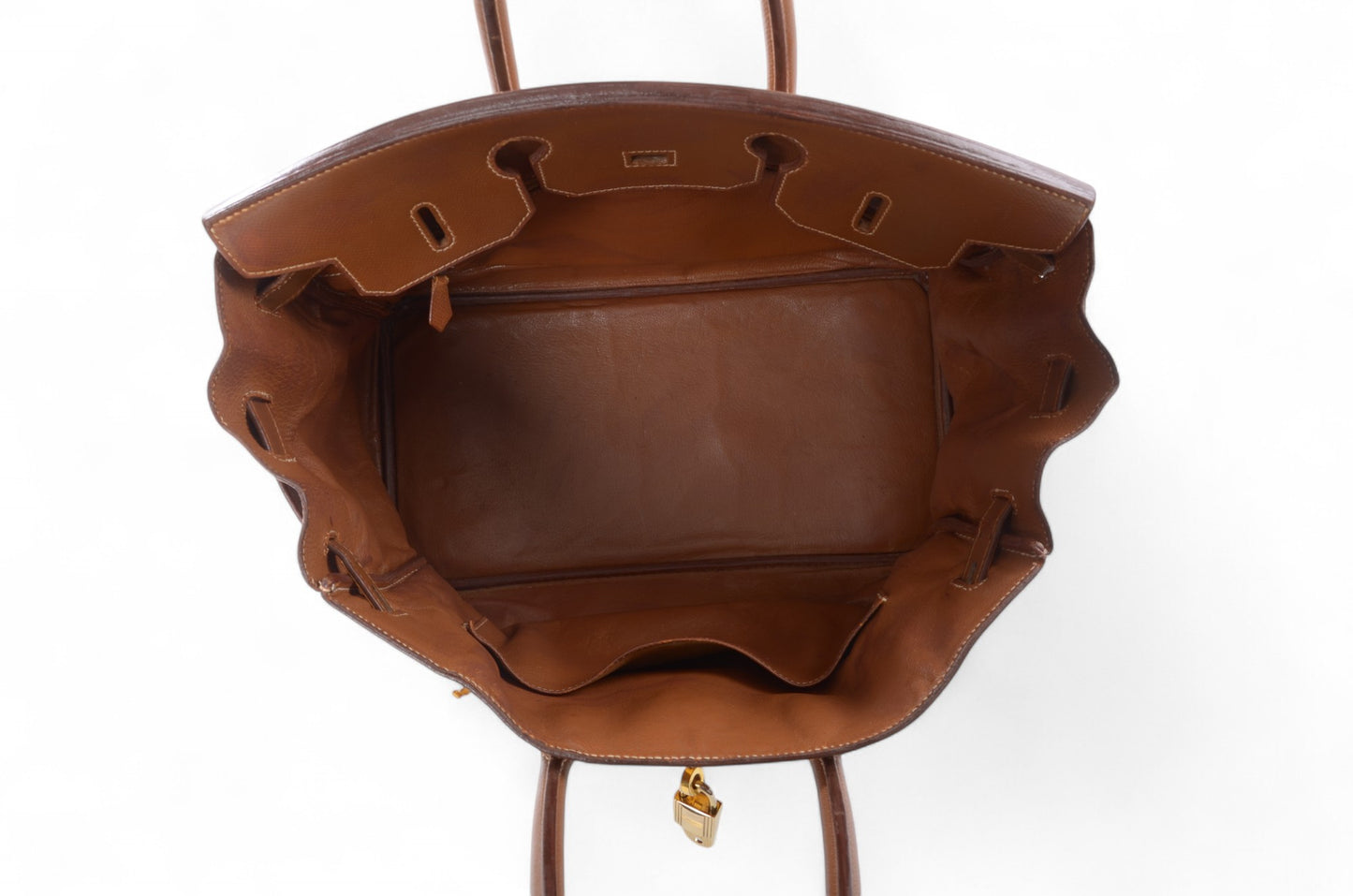 Hermès Birkin 35 Courchevel Gold Hardware Y stamp Brown Leather Handbag Vintage