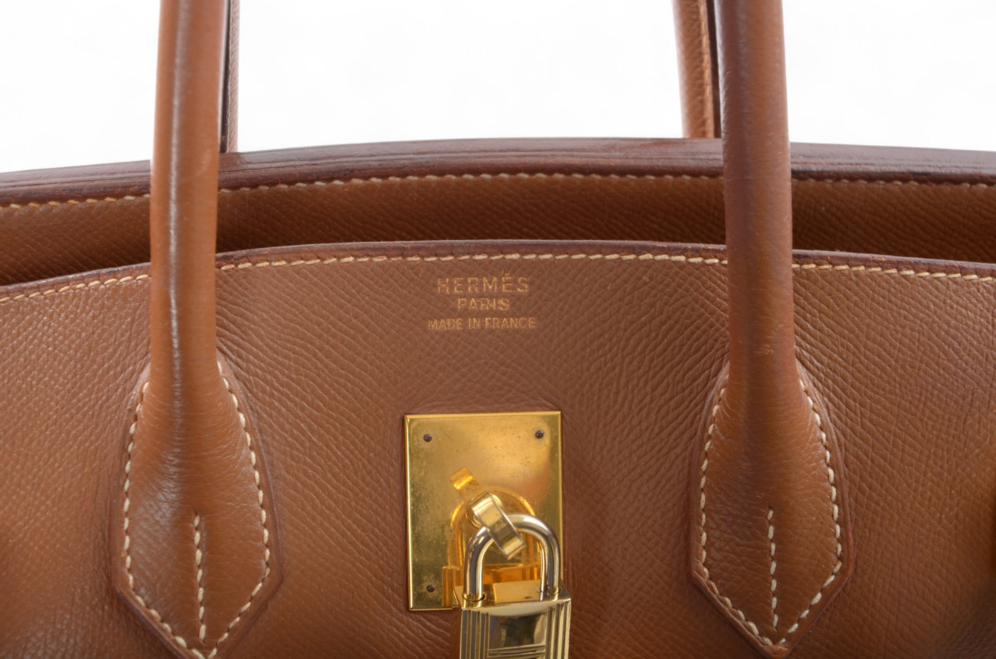 Hermès Birkin 35 Courchevel Gold Hardware Y stamp Brown Leather Handbag Vintage