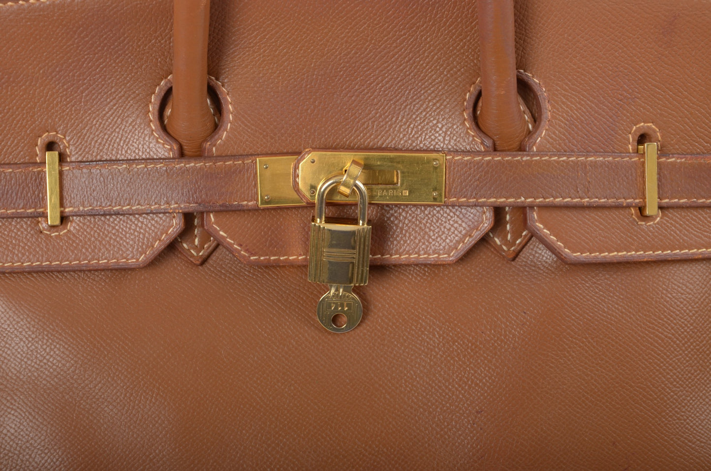 Hermès Birkin 35 Courchevel Gold Hardware Y stamp Brown Leather Handbag Vintage