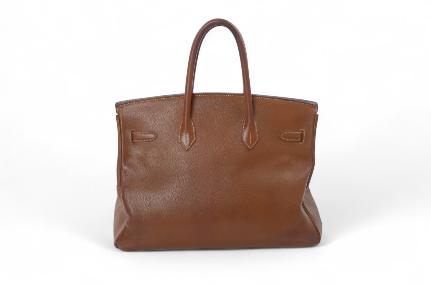 Hermès Birkin 35 Courchevel Gold Hardware Y stamp Brown Leather Handbag Vintage