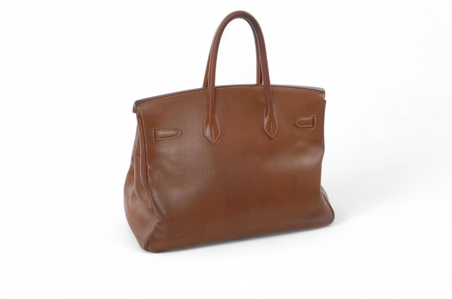 Hermès Birkin 35 Courchevel Gold Hardware Y stamp Brown Leather Handbag Vintage
