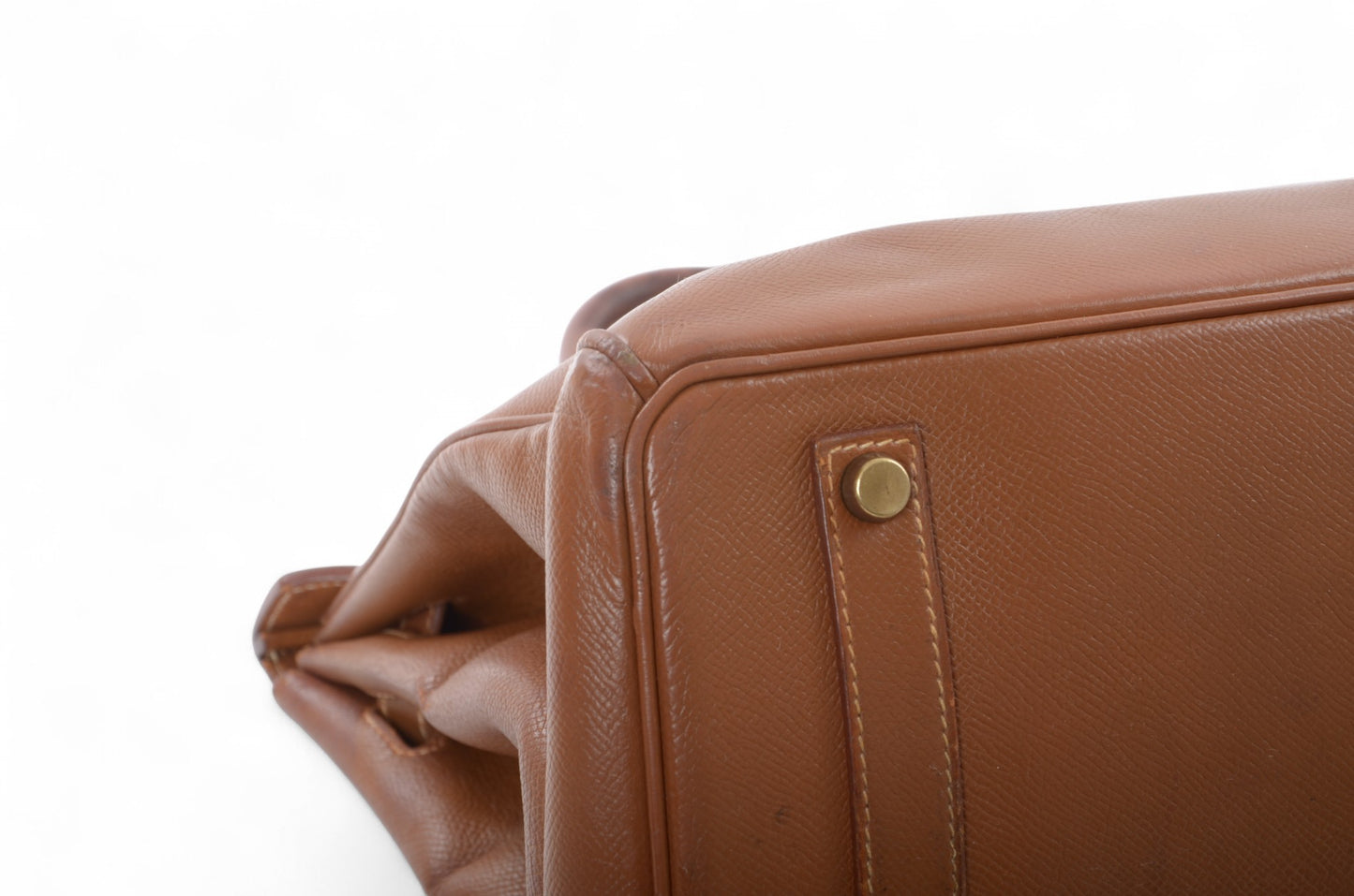 Hermès Birkin 35 Courchevel Gold Hardware Y stamp Brown Leather Handbag Vintage